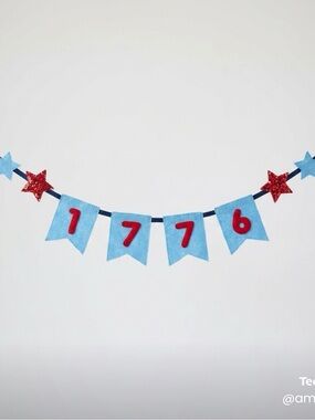 Two Looks in One! Handmade Reversible "1776" Patriotic Banner